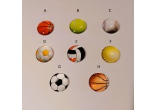 obrázek Záchytný klip na sluchadla nebo procesor/y - Sportovní balóny (výběr z motivů)